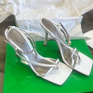 Elegant White Strappy Heels